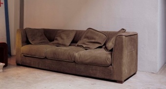Tommy sofa. 245x90 h.80 Safary Antelope - available also in the size 173x90 h.80; armchair 105x90 h.80 and pouf 165x65 h.42