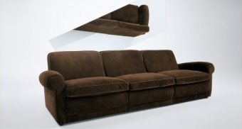 Mickey Extra sofa. 308x102 h.83 Soft Ray with profile Tuscany Siena - available also in the size 220x102 h.83; pouf 86x86 h.40